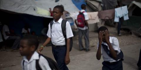 Sur le camp "temporaire" installé depuis deux ans sur le Champ-de-Mars à Port-au-Prince.AP/Ramon Espinosa